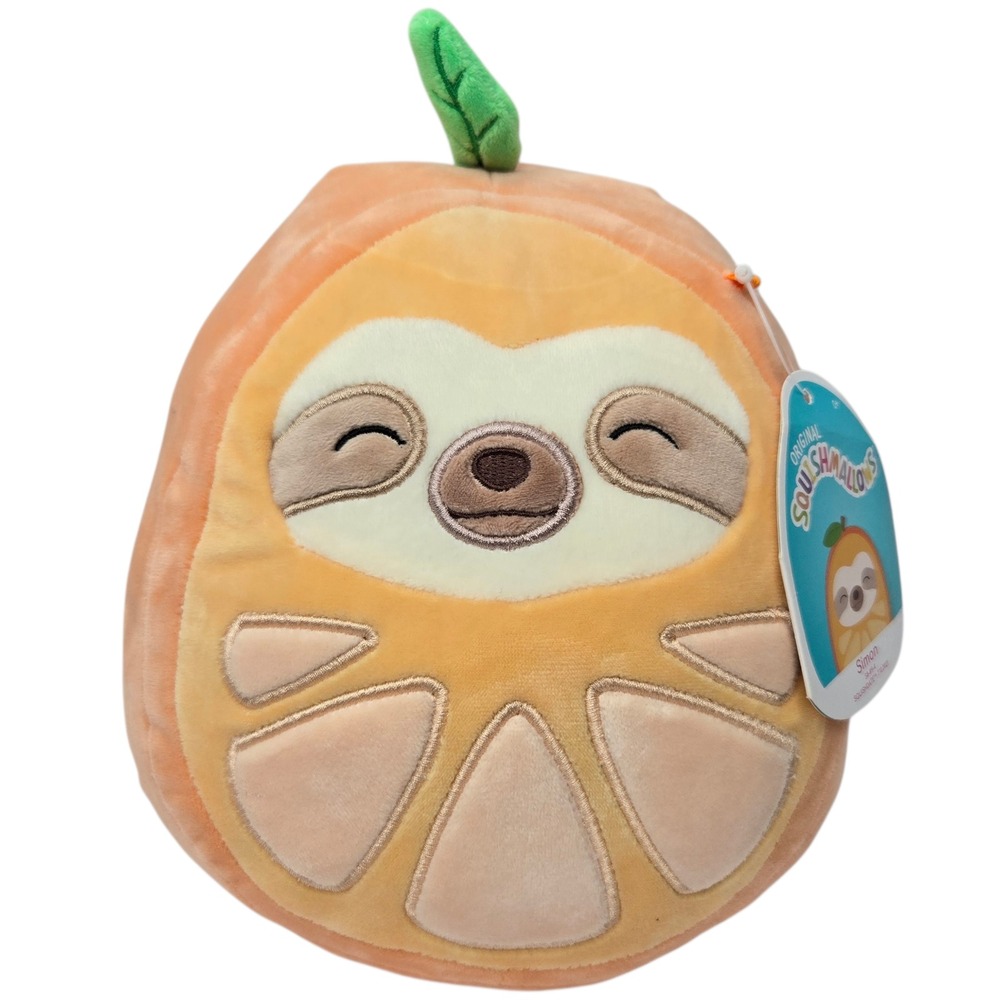 Squishmallows Simon Sloth‎ Orin Orange Costume Squad 8" Kellytoy Stuffed Plush